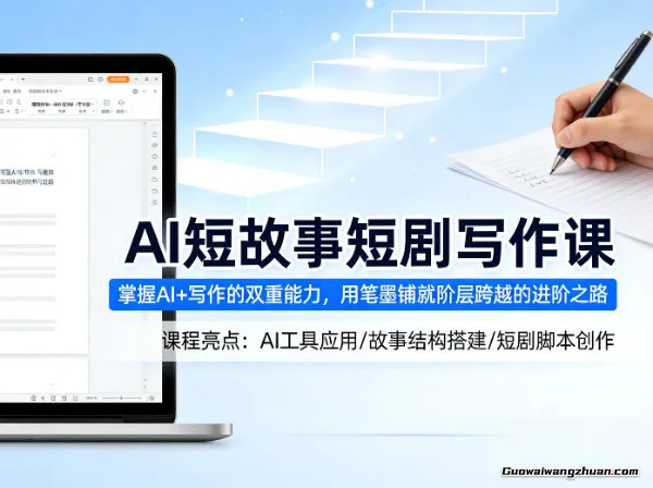 AI短故事短剧写作课，掌握AI+写作的双重能力，用笔墨铺就阶层跨越的进阶之路