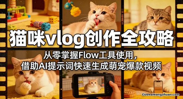 猫咪vlog创作全攻略：从零掌握Flow工具使用，借助AI提示词快速生成萌宠爆款视频