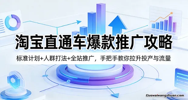 淘宝直通车爆款推广攻略：标准计划+人群打法+全站推广，手把手教你拉升投产与流量