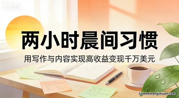 付费文章：两小时晨间习惯，用写作与内容实现高收益变现千万美元