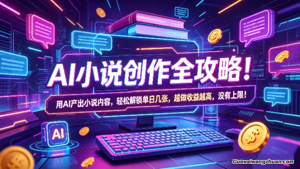 AI小说创作全攻略！用AI产出小说内容，轻松解锁单日几张，越做收益越高，没有上限！
