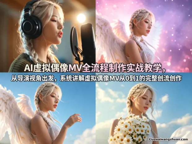 AI虚拟偶像MV全流程制作实战教学，从导演视角出发，系统讲解虚拟偶像MV从0到1的完整创作流程