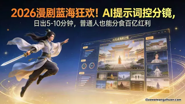 2026漫剧红利实锤！AI提示词控分镜，普通人也能月创收过万