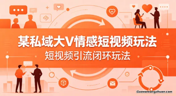 某私域大V情感短视频玩法，短视频引流闭环玩法