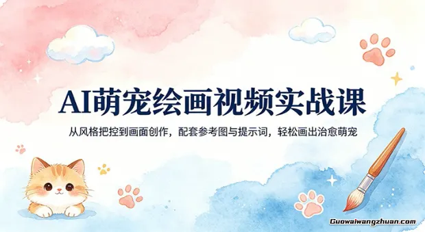 AI萌宠绘画视频实战课：从风格把控到画面创作，配套参考图与提示词，轻松画出治愈萌宠
