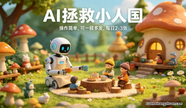 AI拯救小人国治愈视频玩法，操作简单，可一稿多发，每天2-3张