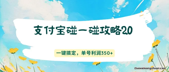 支付宝碰一碰攻略2.0，一键搞定，单号利润350+