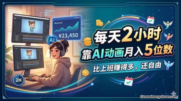 每天两小时，靠AI动画月创收5位数，比上班赚得多，还自由