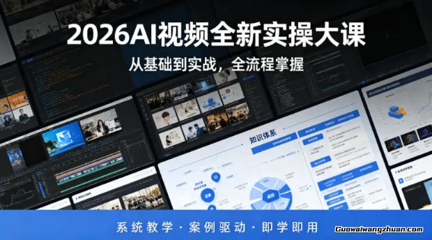 2026AI视频全新实操大课，从基础到实战，全流程掌握，系统教学·案例驱动·即学即用
