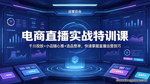 电商直播实战特训课：千川投放+小店随心推+选品憋单，快速掌握直播运营技巧
