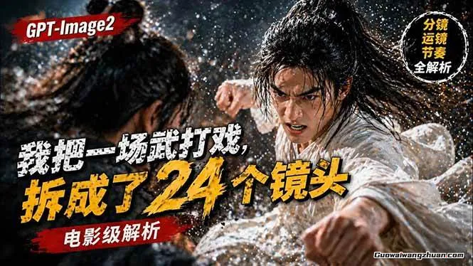 用GPT-Image2把一段武打对决拆成24个连续镜头，完整还原一场“电影级打斗”