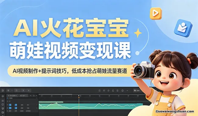 AI火花宝宝萌娃视频变现课：AI视频制作+提示词技巧，低成本抢占萌娃流量赛道
