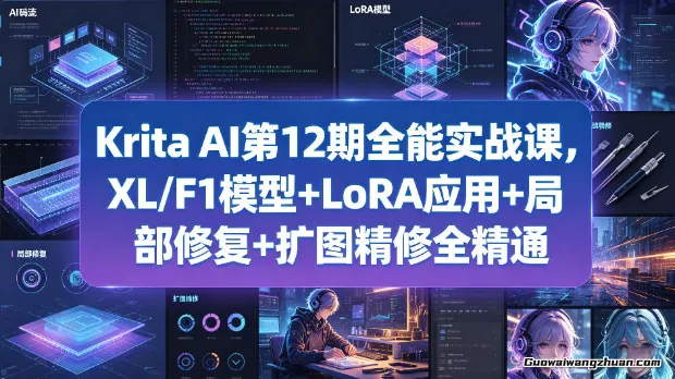 Krita AI第12期全能实战课，XL/F1模型+LoRA应用+局部修复+扩图精修全精通