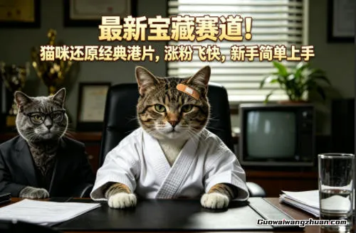 全新宝藏赛道！猫咪还原经典港片，涨粉飞快，新手简单上手