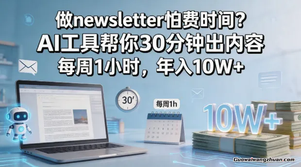 做newsletter怕费时间？AI工具帮你30分钟出内容，每周1小时，年入10W+【原创双语字幕】