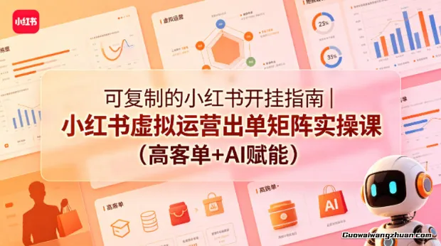 可复制的小红书开挂指南｜小红书虚拟运营出单矩阵实操课（高客单+AI赋能）