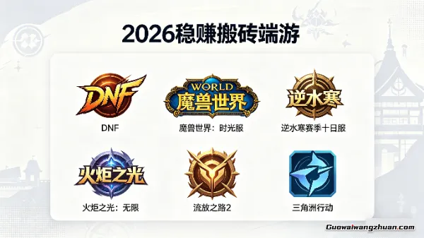 2026靠谱端游搬砖推荐，6款稳赚不踩坑，新手直接上手
