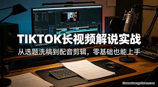 TIKTOK长视频解说实战：从选题洗稿到配音剪辑，零基础也能上手