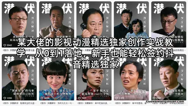 某大佬的影视动漫精选独家创作实战教学，从0到1落地，新手也能轻松签约抖音精选独家
