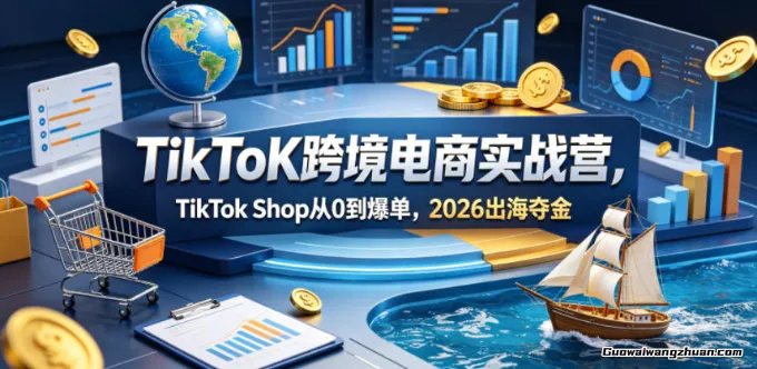 TikToK跨境电商实战营，TikTok Shop从0到爆单，2026出海夺金