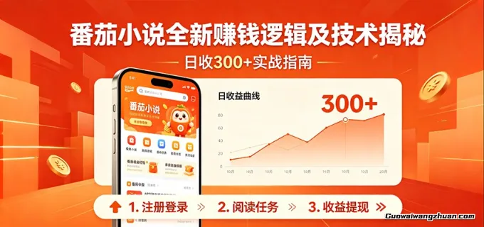 番茄小说全新赚钱逻辑及技术日收300+，小白新书皆可做！无脑赚就行了！