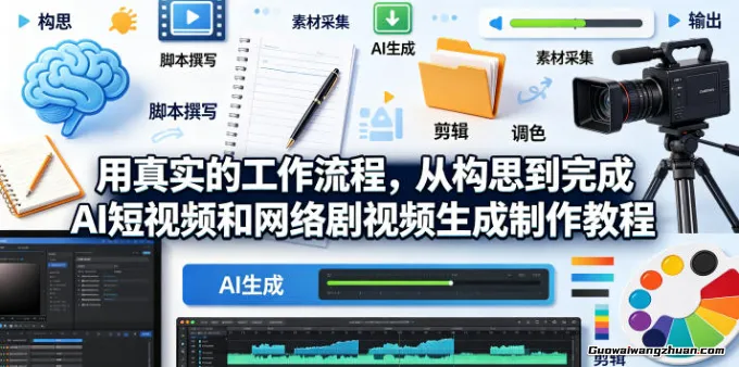用真实的工作流程，从构思到完成AI短视频和网络剧视频生成制作教程【中英字幕】