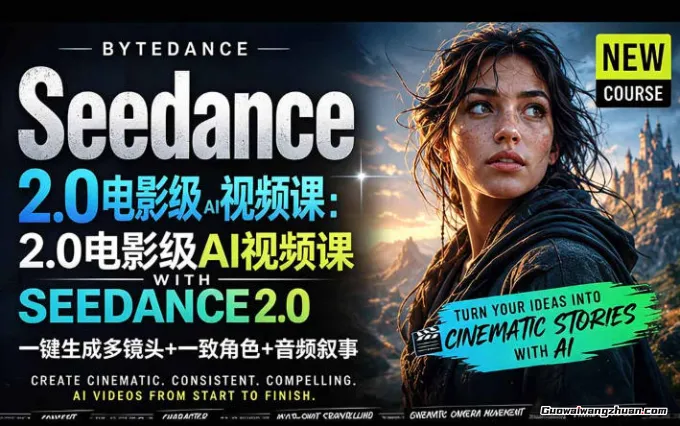 字节跳动的Seedance 2.0 AI电影视频生成制作教程，一键生成多镜头+一致角色+音频叙事【中英字幕】