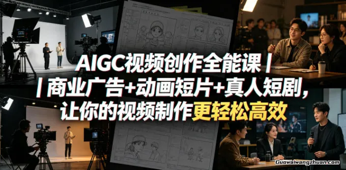 AIGC视频创作全能课｜商业广告+动画短片+真人短剧，让你的视频制作更轻松