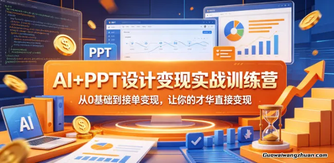 AI+PPT设计变现实战训练营，从0基础到接单变现，让你的才华直接变现