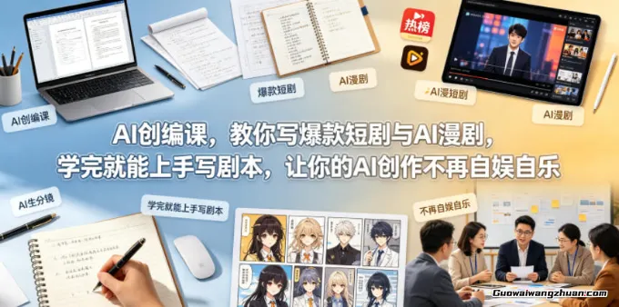 AI创编课，教你写爆款短剧与AI漫剧，学完就能上手写剧本，让你的AI创作不再自娱自乐