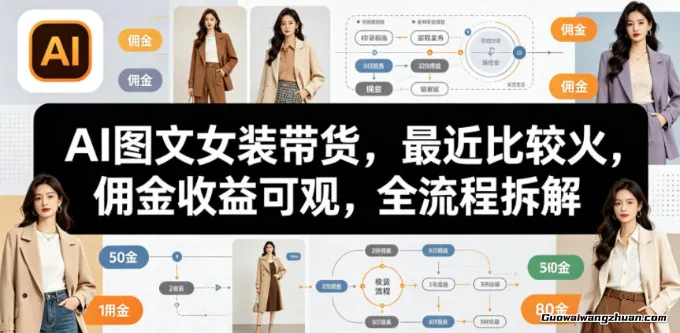 AI图文女装带货，最近比较火，佣金收益可观，全流程拆解