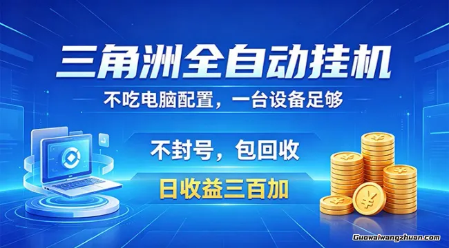 三角洲全自动挂载项目，防封稳账号，日收益300+，收益全程包回收，省心长赚