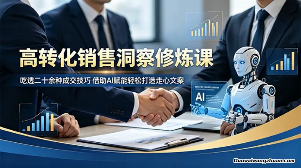 高转化销售洞察修炼课：吃透二十余种成交技巧，借助AI赋能轻松打造走心文案