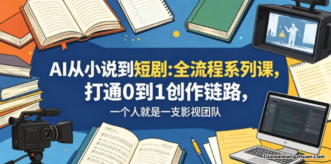 AI从小说到短剧全流程系列课，打通0到1创作链路，一个人就是一支影视团队