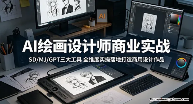 AI绘画设计师商业实战：SD/MJ/GPT三大工具，全维度实操落地打造商用设计作品