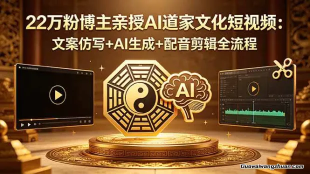 22万粉博主亲授AI道家文化短视频：文案仿写+AI生成+配音剪辑全流程