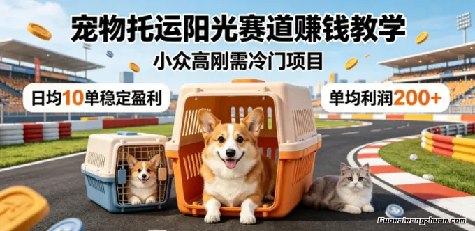 宠物托运阳光赛道赚钱教学，小众高刚需冷门项目，日均10单稳定盈利，单均利润200+
