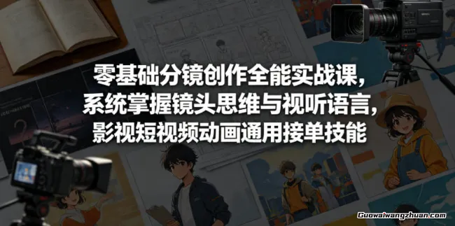 零基础分镜创作全能实战课，系统掌握镜头思维与视听语言，影视短视频动画通用接单技能