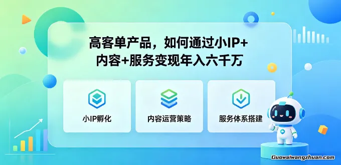 高客单产品，如何通过小IP+内容+服务变现，年入六千W【案例解析】