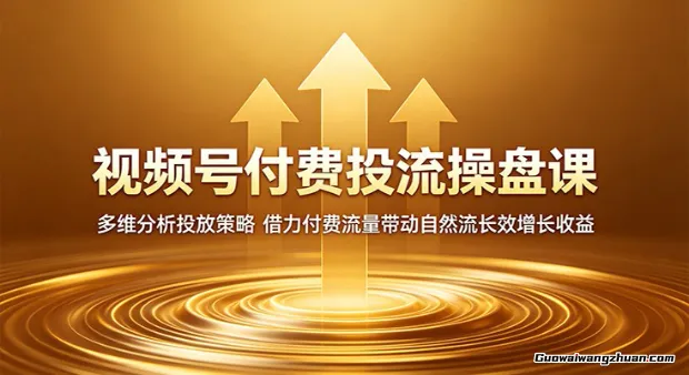 视频号付费投流操盘课：多维分析投放策略，借力付费流量带动自然流长效增长收益