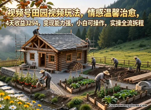 视频号新蓝海：田园治愈风4天变现3294元，小白友好全流程拆解