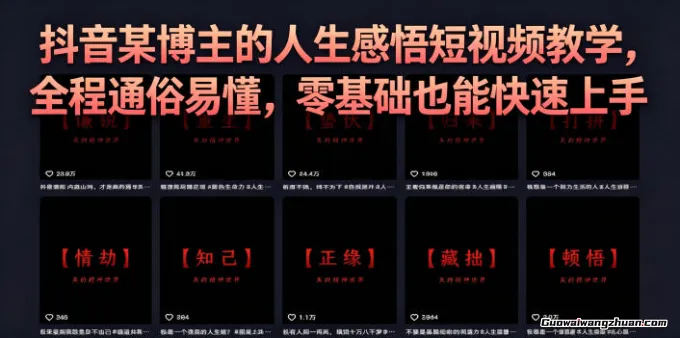 拆解灰太狼爆款密码：人生感悟类短视频速成指南，通俗易懂上手快
