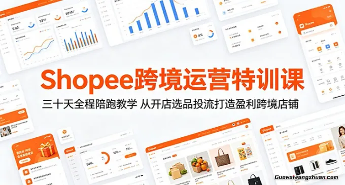 Shopee跨境运营特训课：三十天全程陪跑教学，从开店选品投流打造盈利跨境店铺