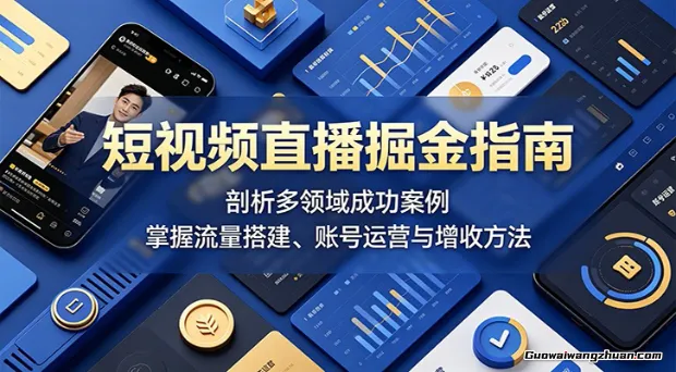 短视频直播掘金指南：剖析多领域成功案例，掌握流量搭建、账号运营与增收方法